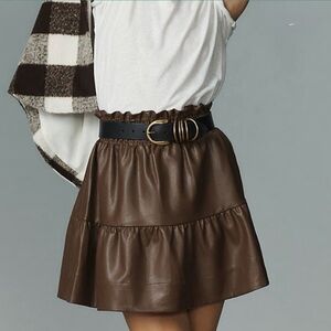 Anthropologie Faux Leather Somerset Skirt - XS - NWT